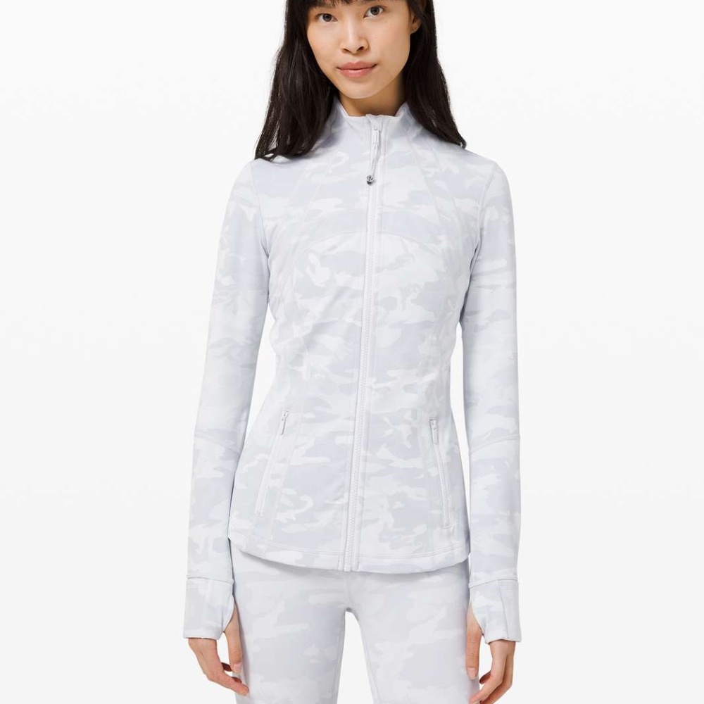 Lululemon Define Jacket *Luxtreme sz 8 Incognito Camo Jacquard Alpine White